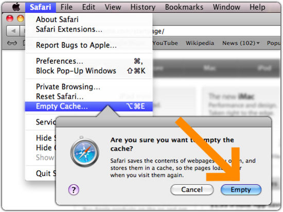 Safari 8.0 - 10.0 (Mac) - Clearing Cache and Cookies